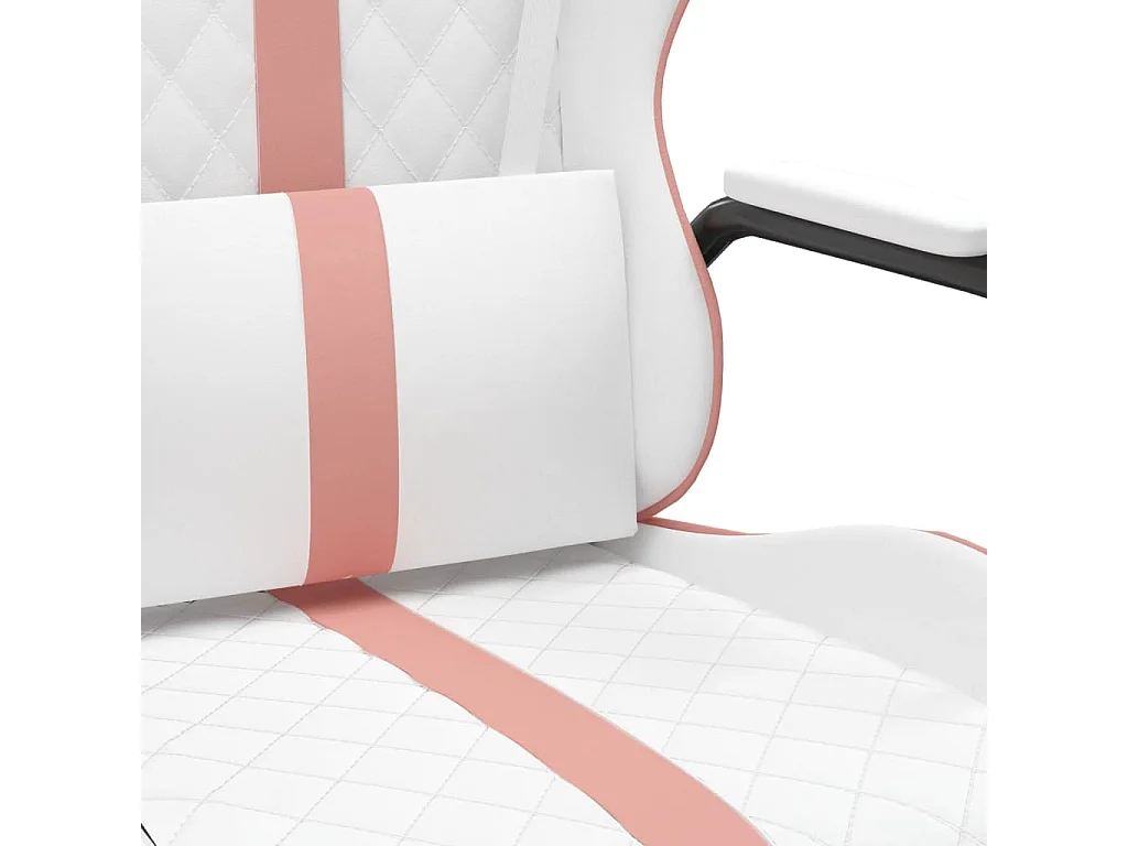 Chaise de jeu de massage rose et blanc similicuir