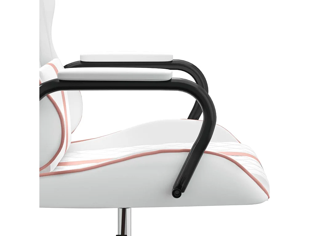 Chaise de jeu de massage rose et blanc similicuir