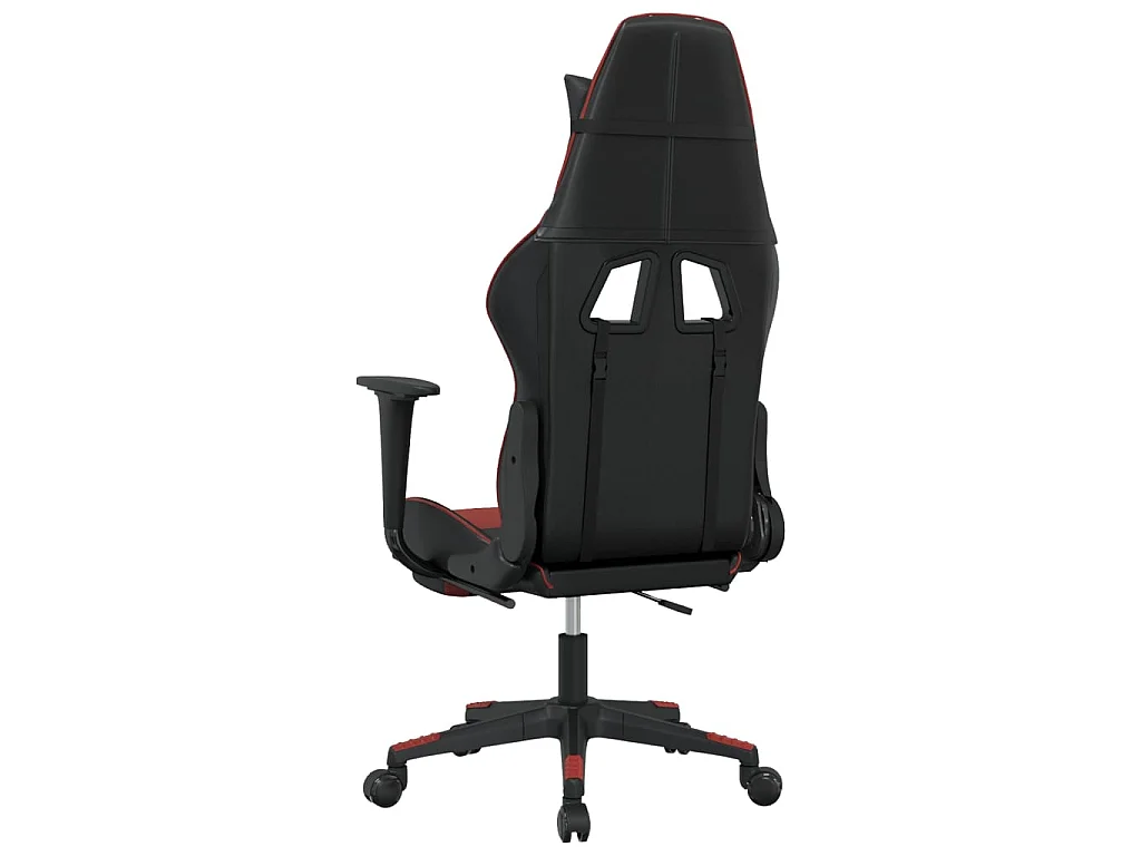 Chaise de jeu de massage repose-pied Noir bordeaux Similicuir