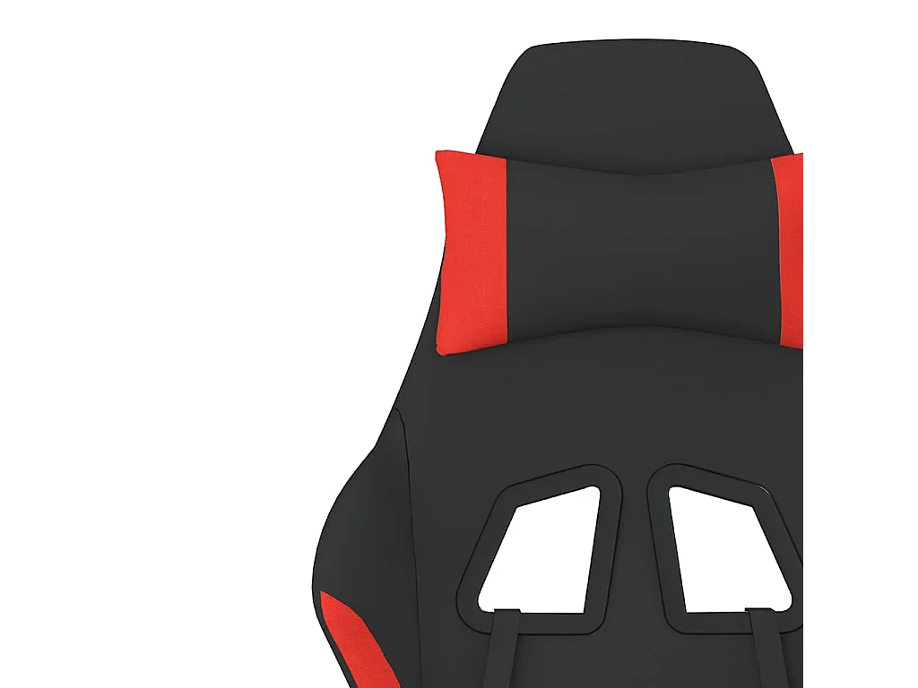 Sedia da Gaming Massaggio e Poggiapiedi Tessuto Nero e Rosso