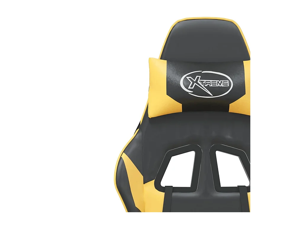 Chaise de jeu avec repose-pied Noir et doré Similicuir