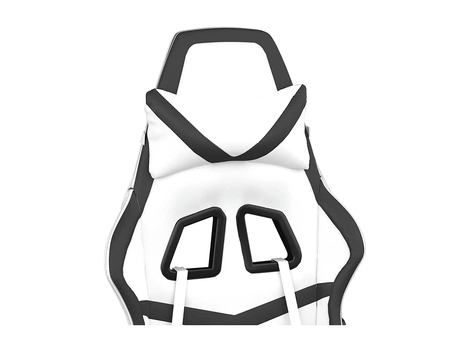 Silla gaming masaje y reposapiés cuero sintético negro blanco