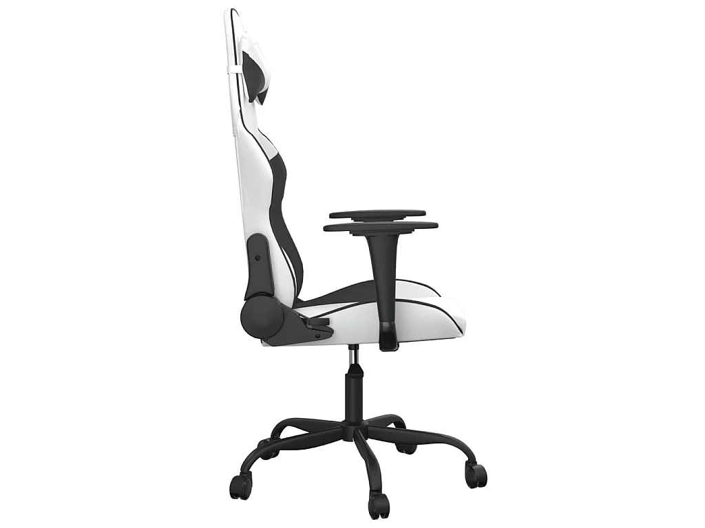 Chaise de jeu de massage Blanc et noir Similicuir