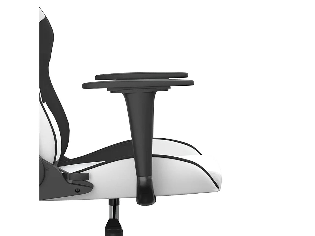 Chaise de jeu de massage Blanc et noir Similicuir