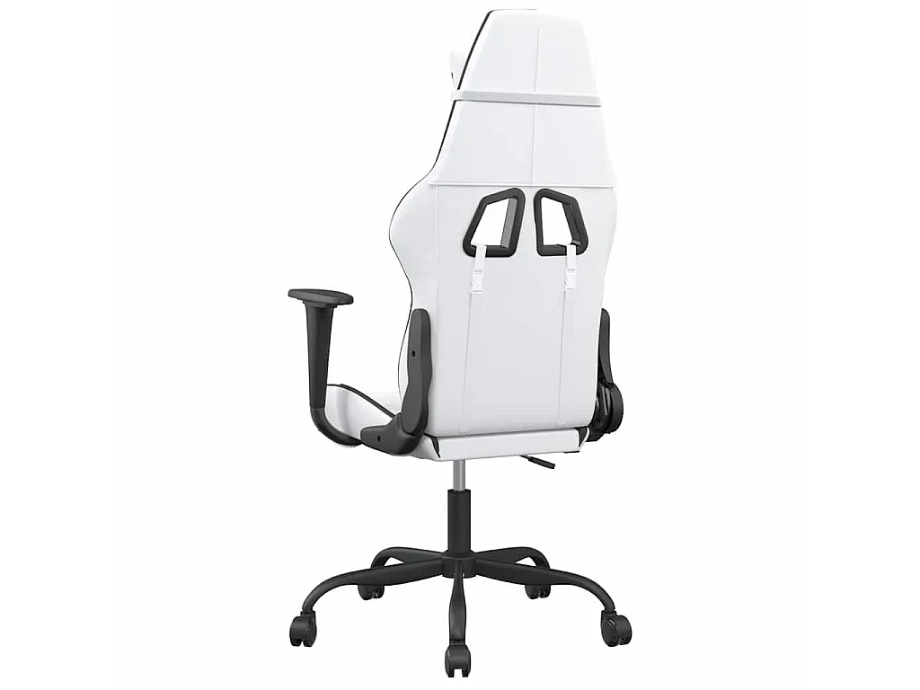 Massage gamestoel kunstleer wit en zwart