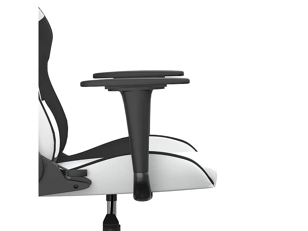 Massage gamestoel kunstleer wit en zwart