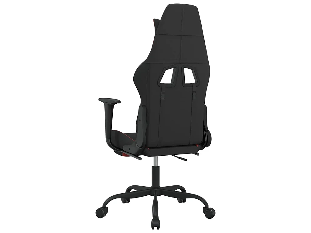 Sedia da Gaming con Poggiapiedi Rosso e Nero in Tessuto