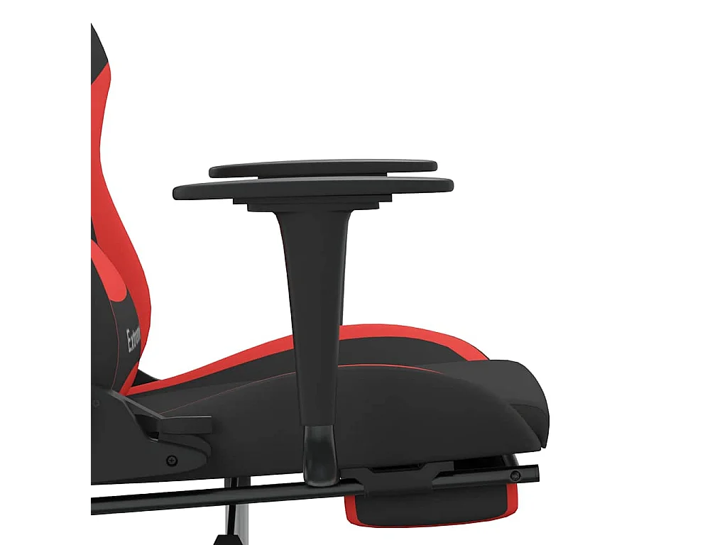 Chaise de jeu avec repose-pied Noir et rouge Tissu
