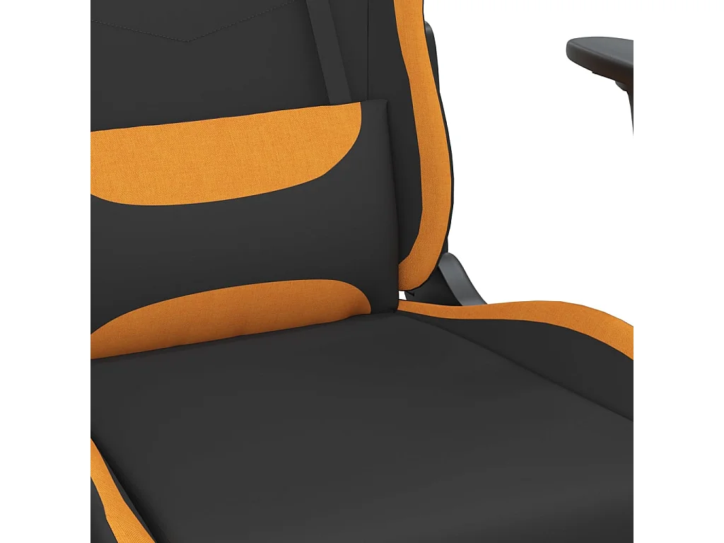 Chaise de jeu avec repose-pied Noir et orange Tissu