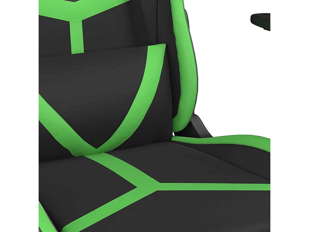 Chaise de jeu de massage avec repose-pied Noir&Vert Similicuir
