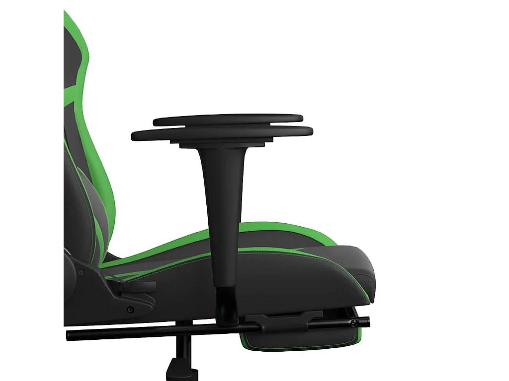 Chaise de jeu de massage avec repose-pied Noir&Vert Similicuir