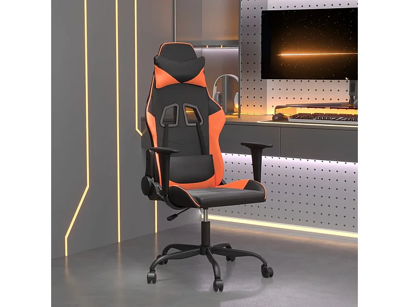 Chaise de jeu Noir et orange Similicuir
