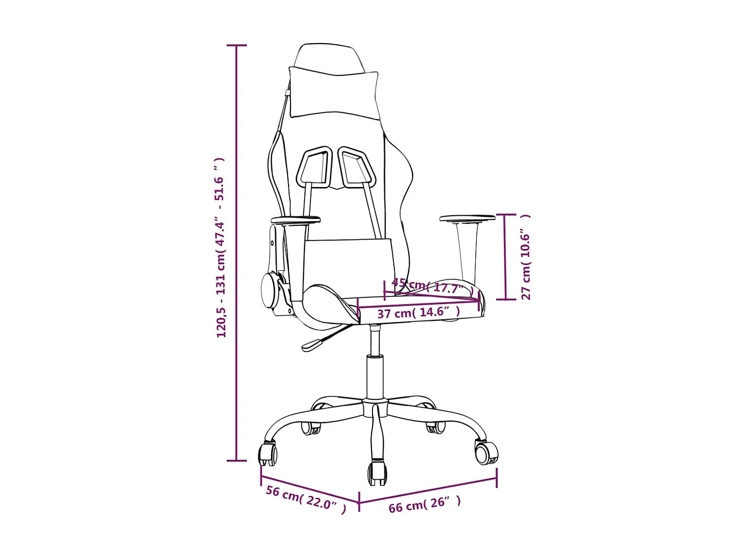 Chaise de jeu Noir et orange Similicuir