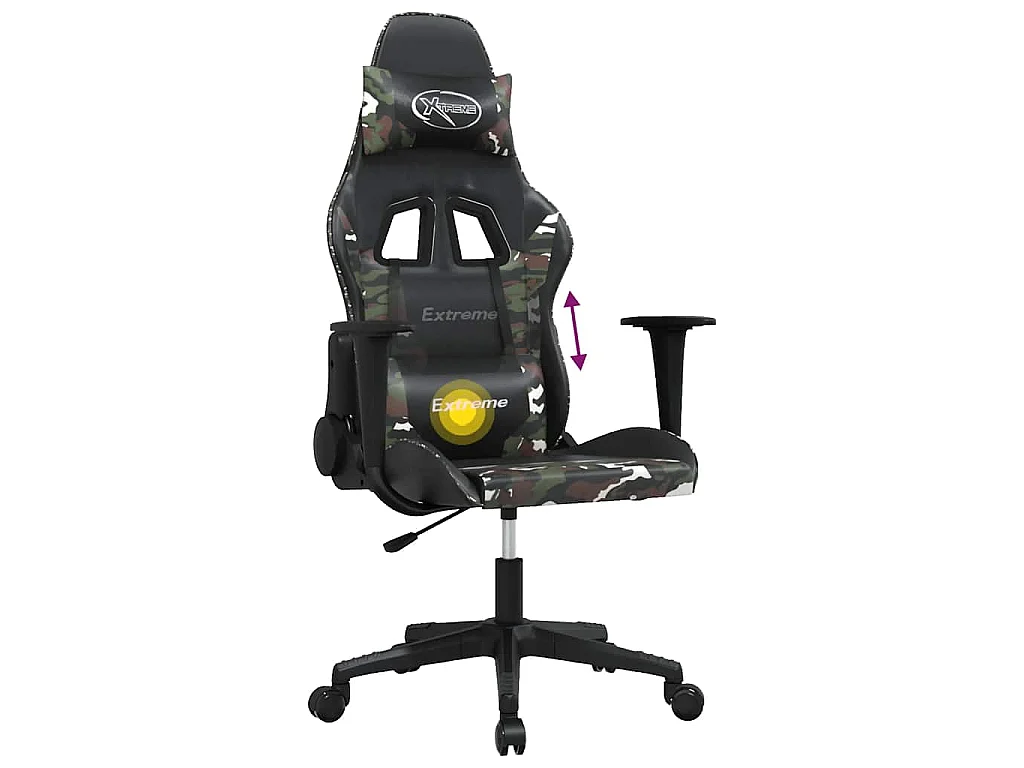 Chaise de jeu de massage Noir et camouflage Similicuir