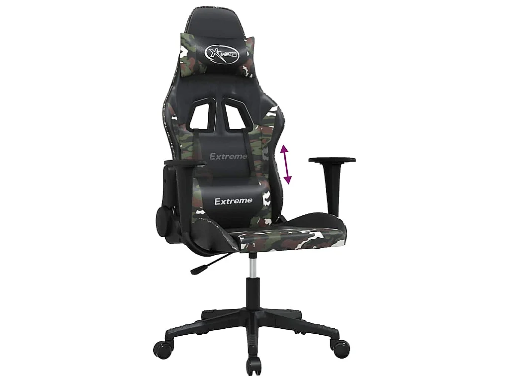Chaise de jeu de massage Noir et camouflage Similicuir