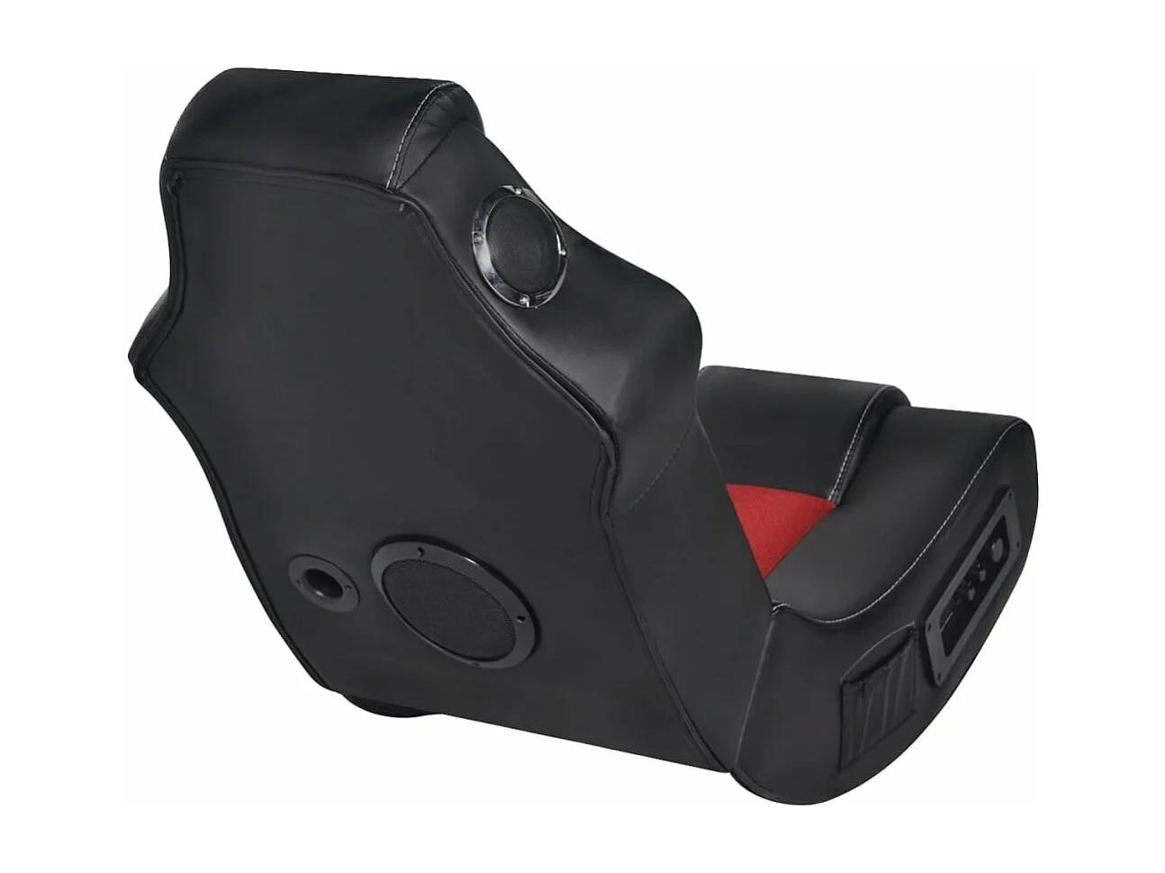 Schommelstoel met muziek kunstleer zwart en rood