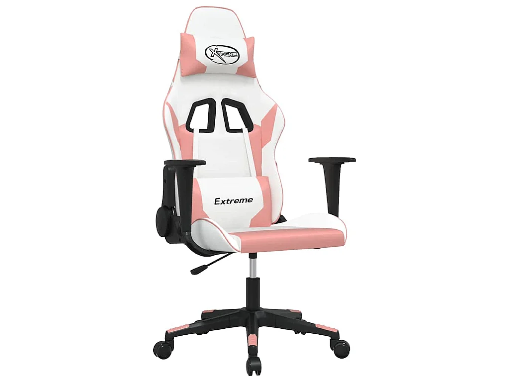 Chaise de jeu de massage Blanc et rose Similicuir