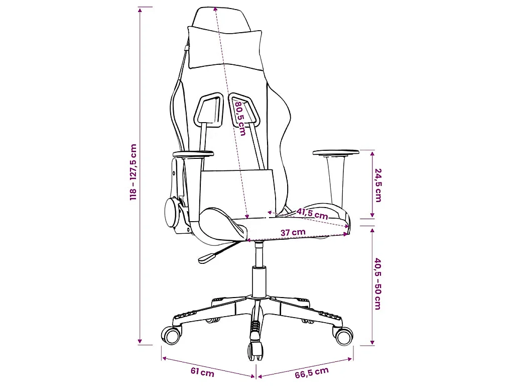 Chaise de jeu de massage Blanc et rose Similicuir