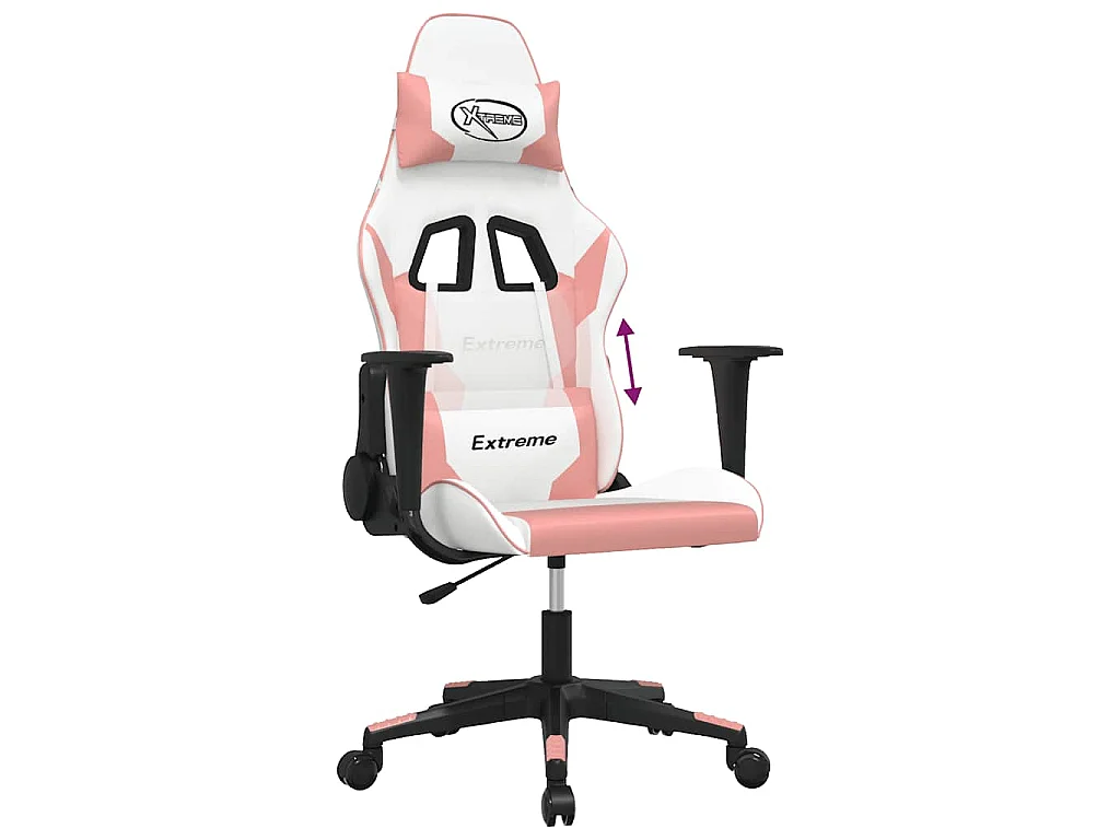 Chaise de jeu de massage Blanc et rose Similicuir