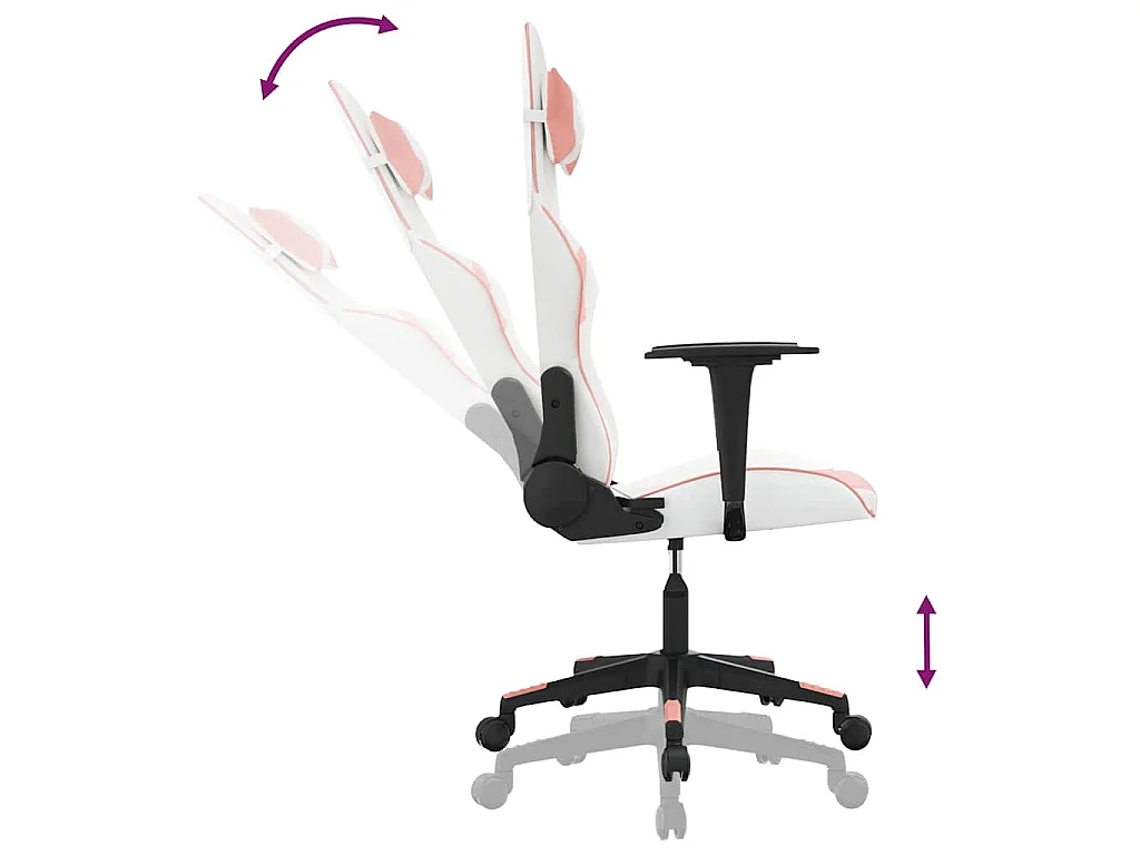 Chaise de jeu de massage Blanc et rose Similicuir