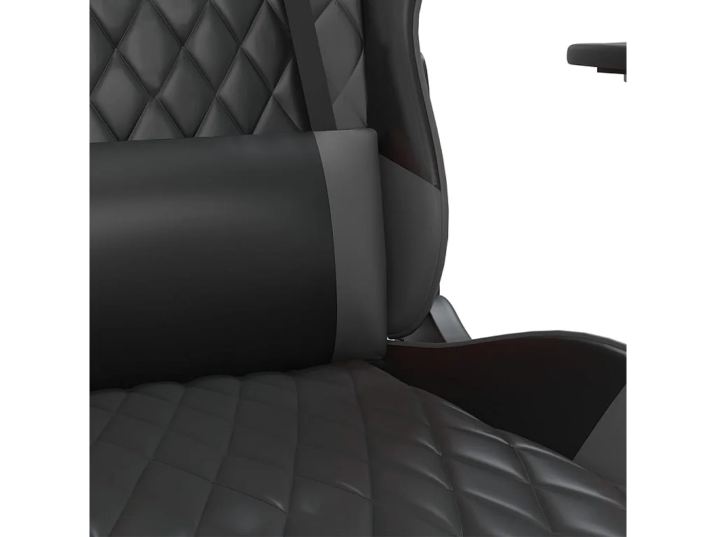 Chaise de jeu avec repose-pied Noir et gris Similicuir