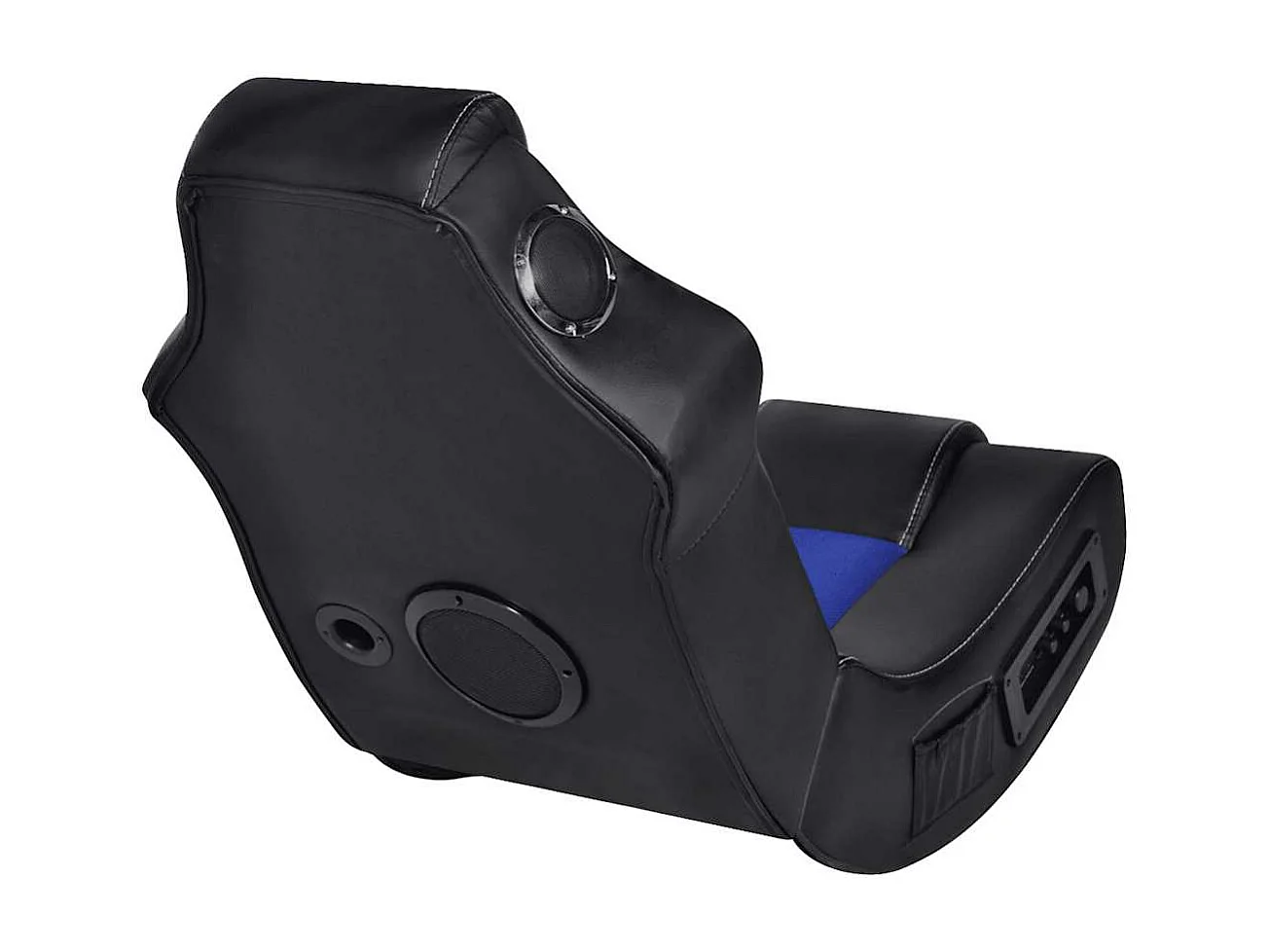 Fauteuil à bascule à enceinte Noir et bleu Similicuir