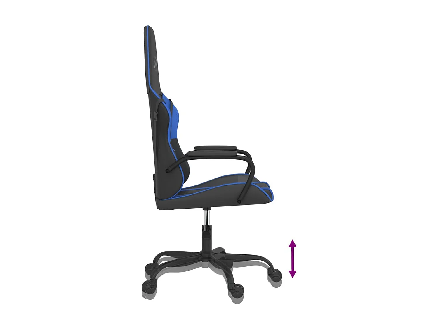 Gamestoel kunstleer zwart en blauw