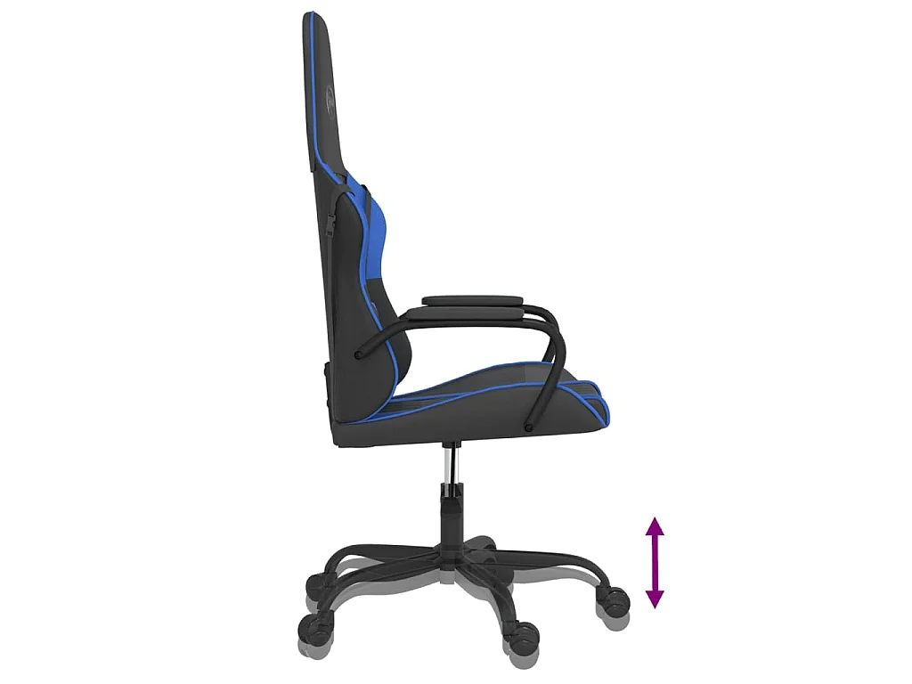 Chaise de jeu Noir et bleu Similicuir