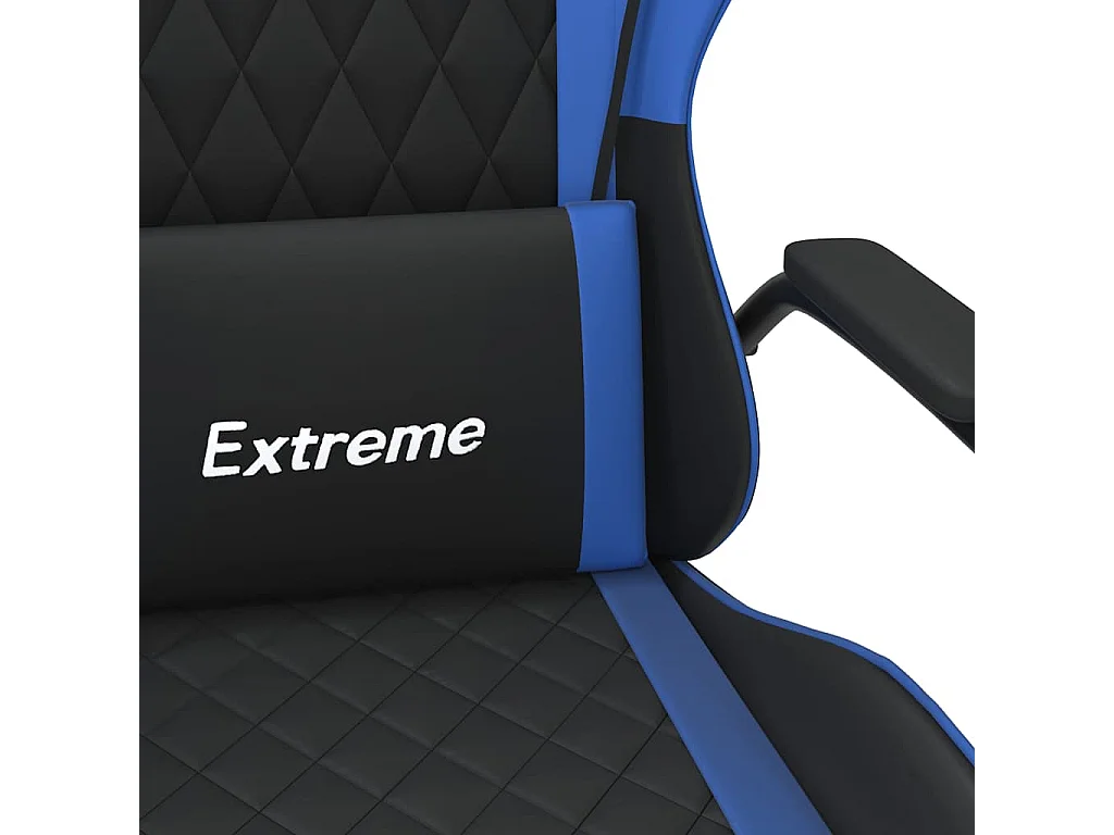 Chaise de jeu Noir et bleu Similicuir