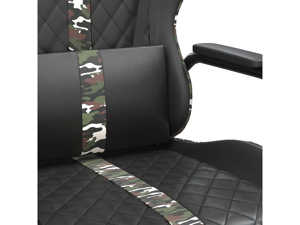 Chaise de jeu Noir et camouflage Similicuir