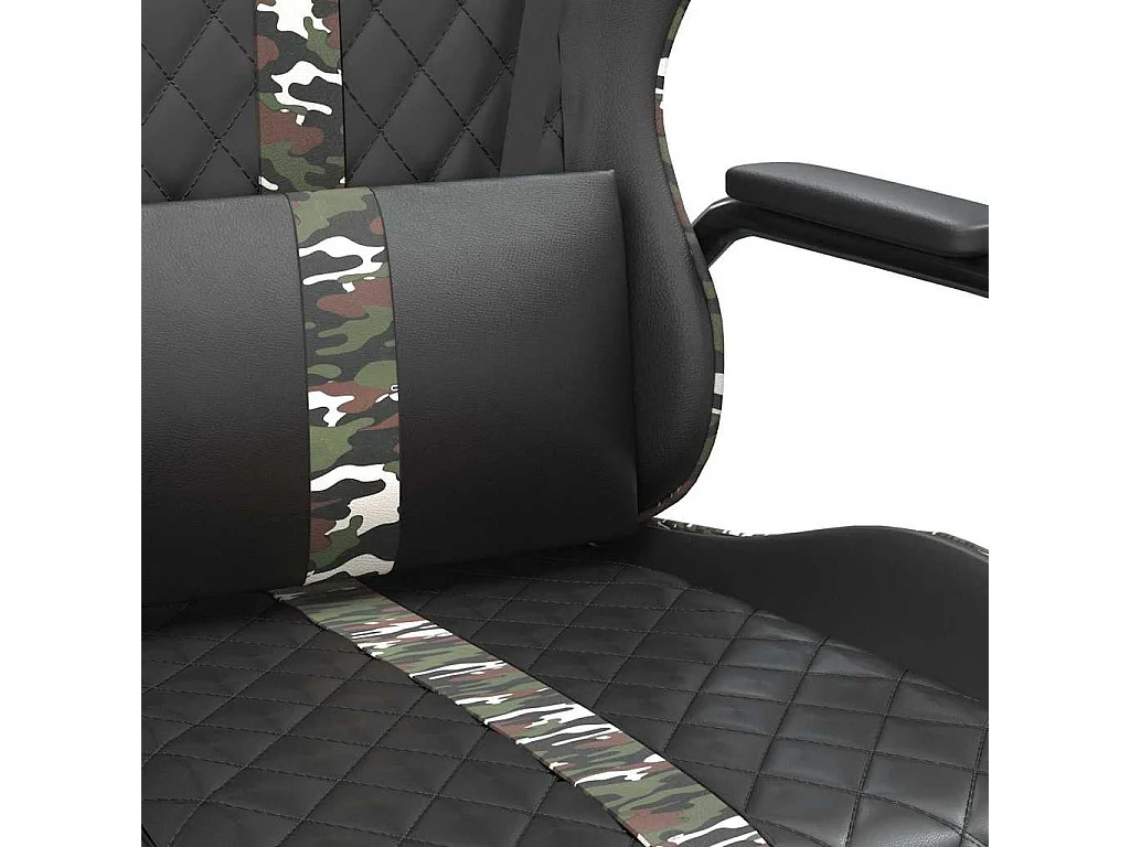 Gamestoel kunstleer zwart en camouflage