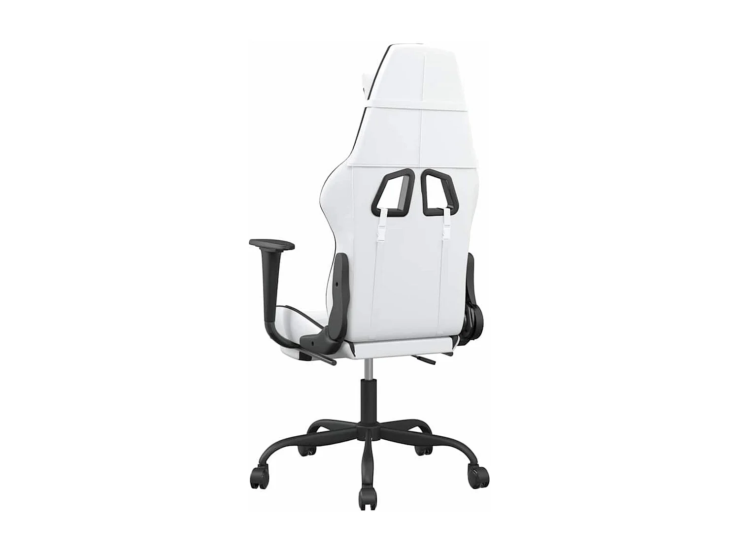 Chaise de jeu de massage avec repose-pied Blanc&Noir Similicuir