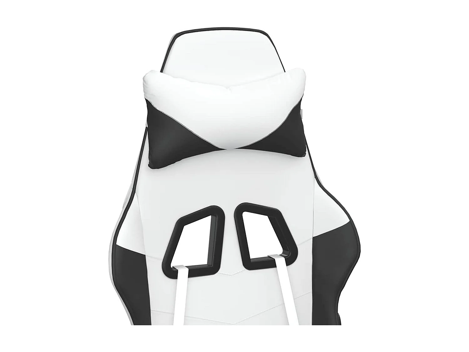 Chaise de jeu de massage avec repose-pied Blanc&Noir Similicuir