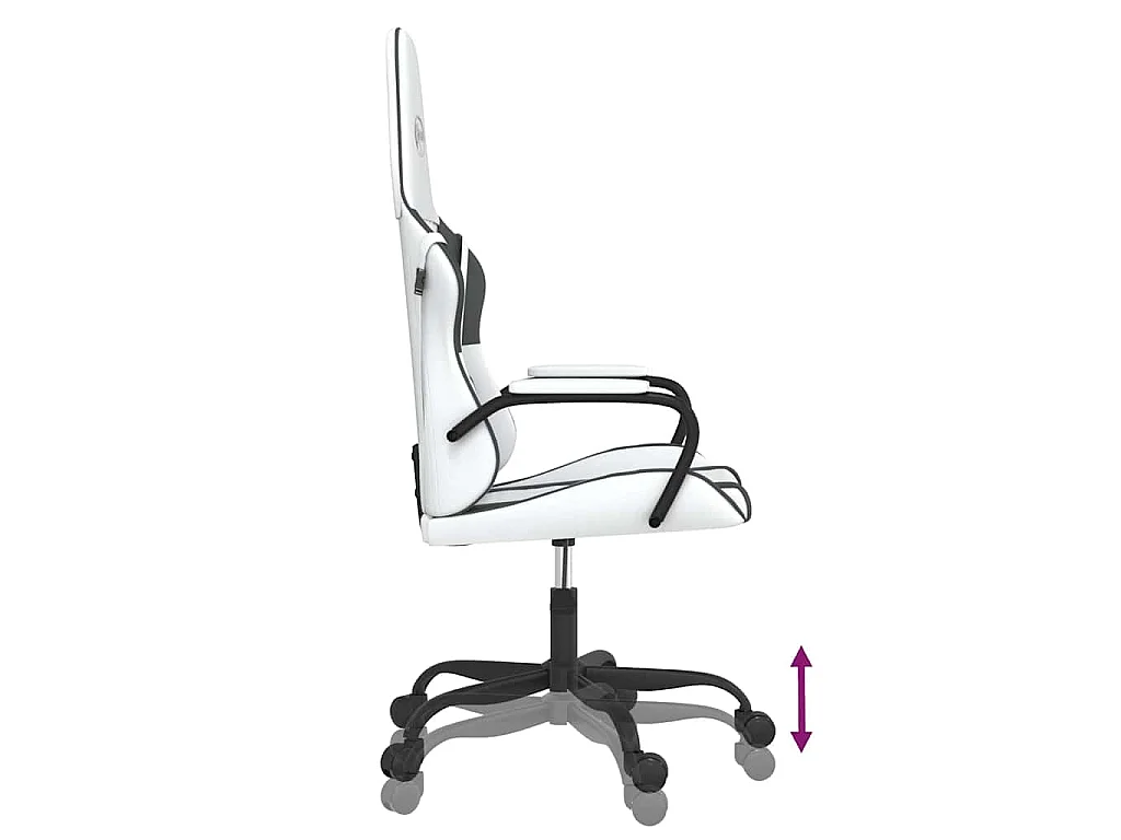Chaise de jeu de massage Blanc et noir Similicuir