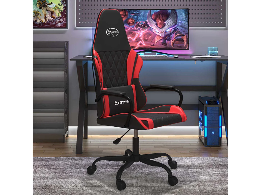 Chaise de jeu Noir et rouge Similicuir
