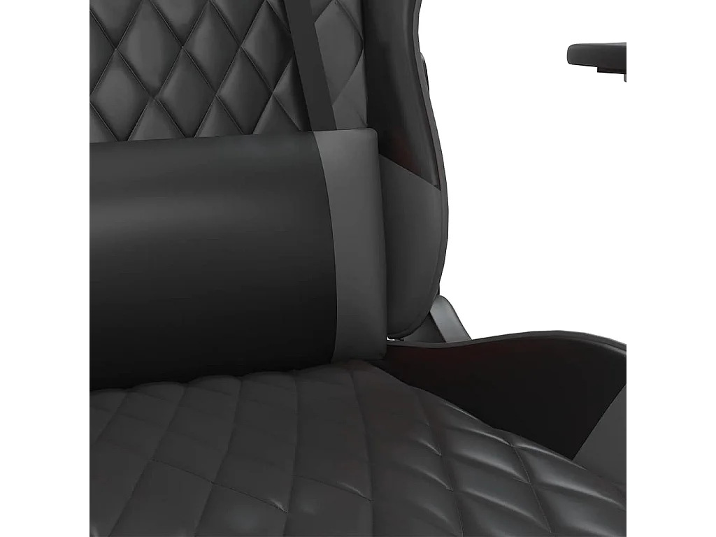 Chaise de jeu de massage avec repose-pied Noir&Gris Similicuir