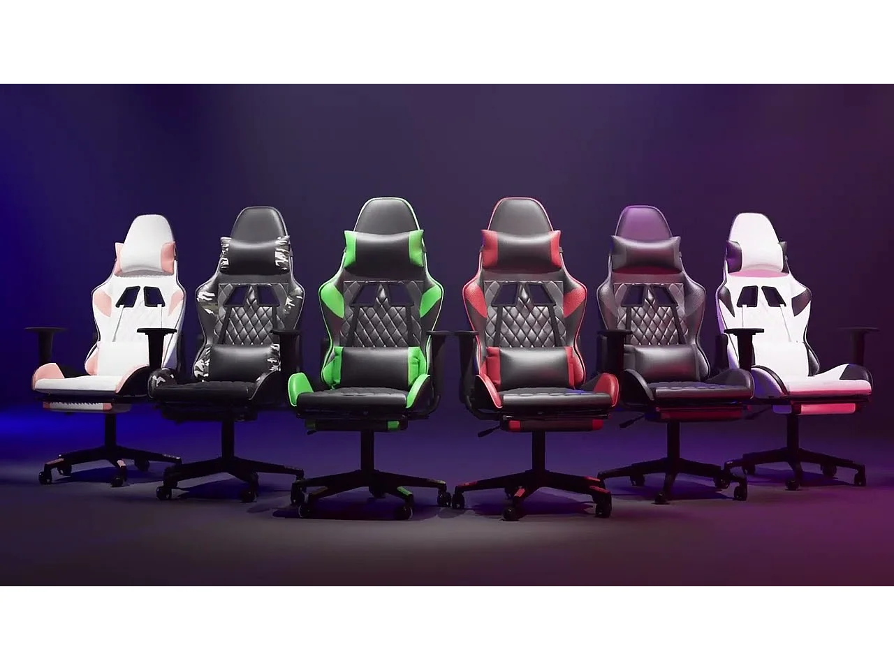 Massage gamestoel met voetensteun kunstleer zwart en grijs