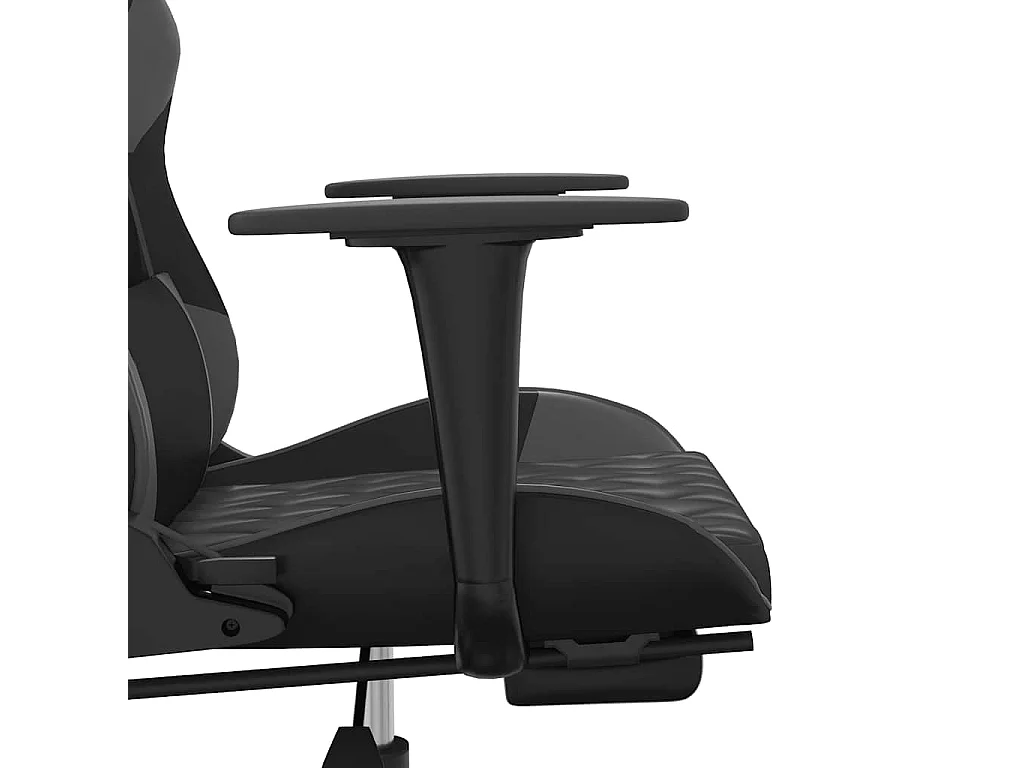 Chaise de jeu de massage avec repose-pied Noir&Gris Similicuir