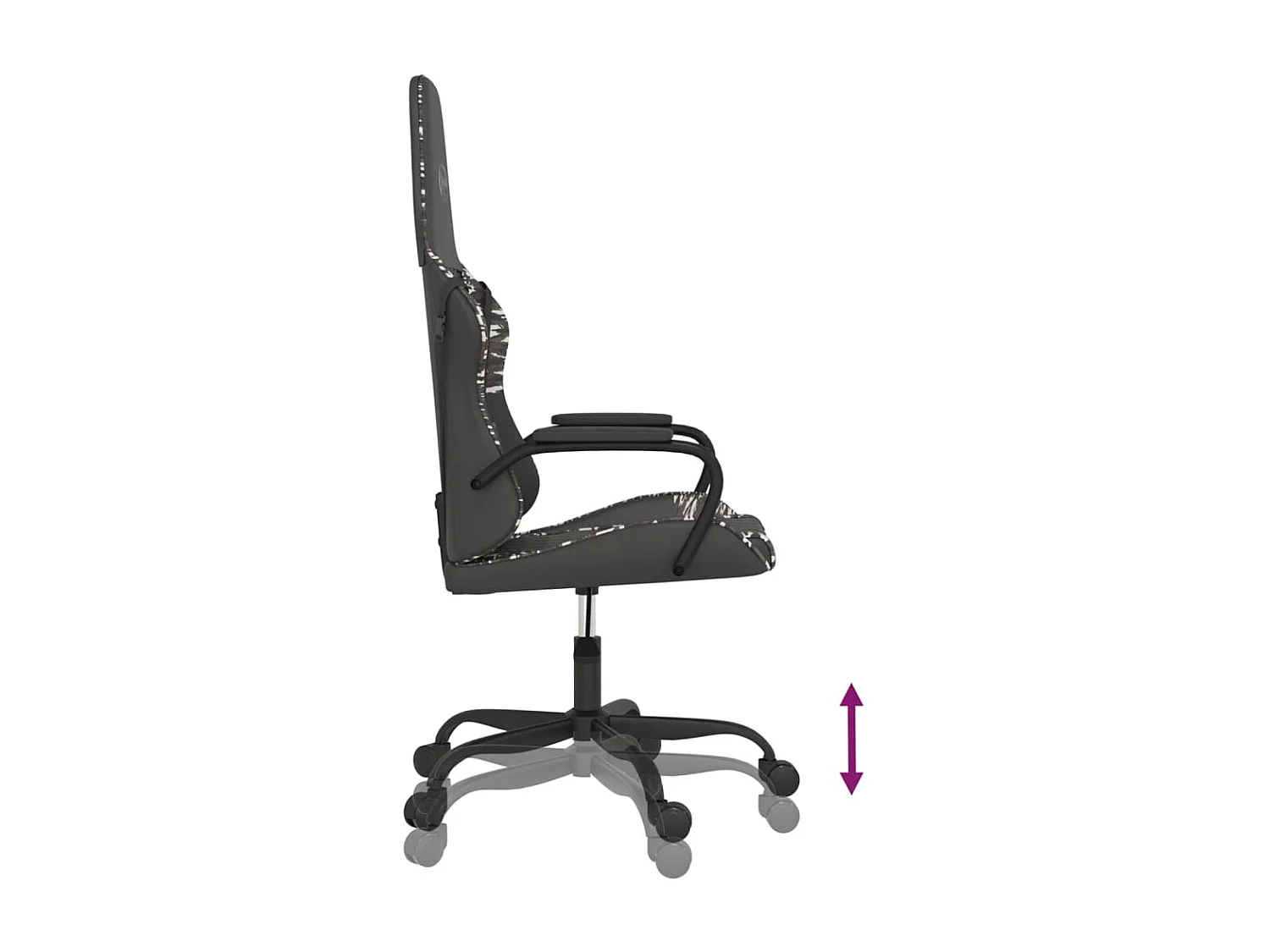 Chaise de jeu Noir et camouflage Similicuir