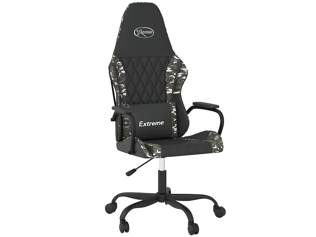 Gamestoel kunstleer zwart en camouflage