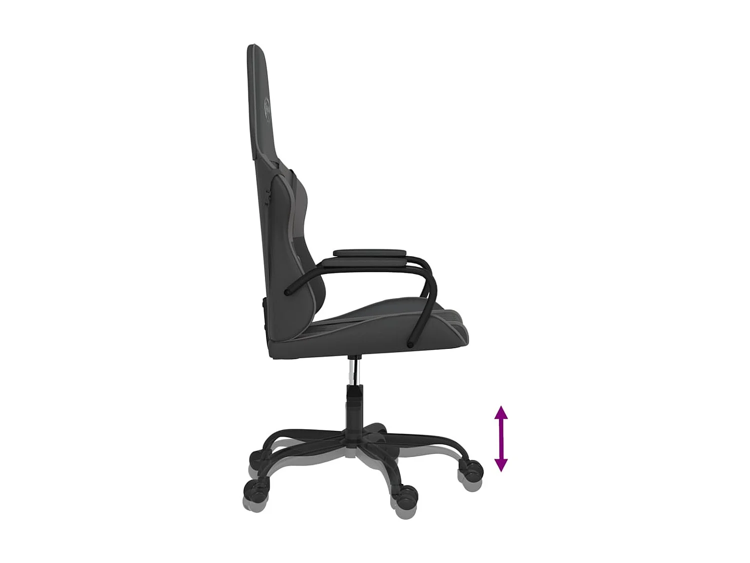 Chaise de jeu Noir et gris Similicuir