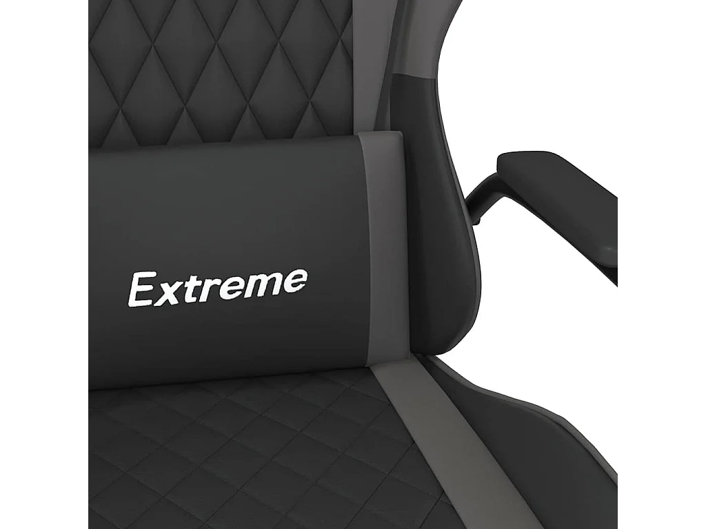 Chaise de jeu Noir et gris Similicuir