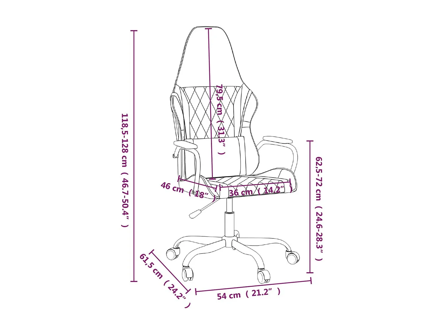 Chaise de jeu Blanc et noir Similicuir