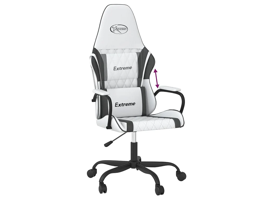 Chaise de jeu Blanc et noir Similicuir