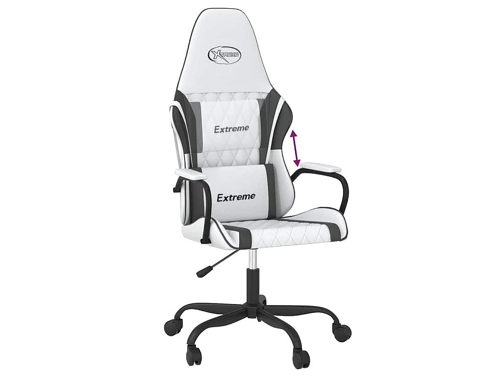 Chaise de jeu Blanc et noir Similicuir