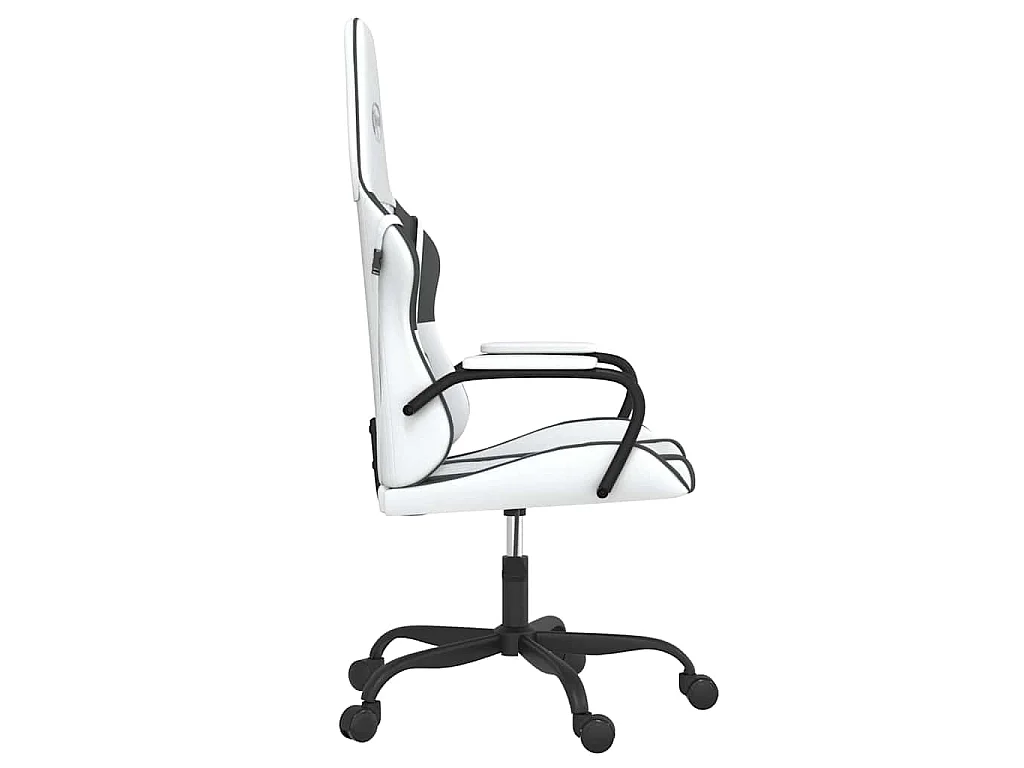 Gamestoel kunstleer wit en zwart