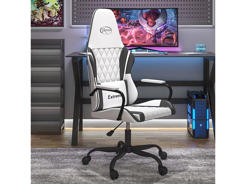 Sedia da Gaming Bianco e Nero in Similpelle