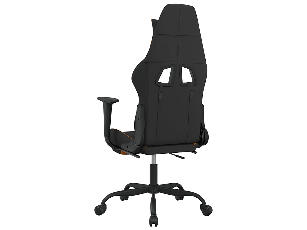 Chaise de jeu de massage avec repose-pied Noir et orange Tissu