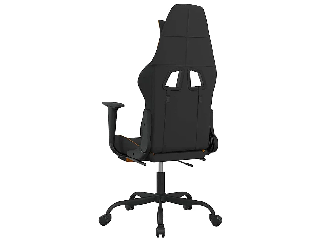 Chaise de jeu de massage avec repose-pied Noir et orange Tissu