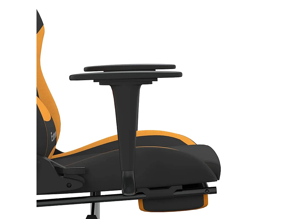 Chaise de jeu de massage avec repose-pied Noir et orange Tissu
